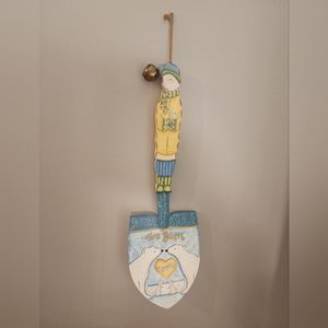 Teresa Kogut Holiday Naughty Nice Shovel Polar Bears Mice Wall Hanging 21"